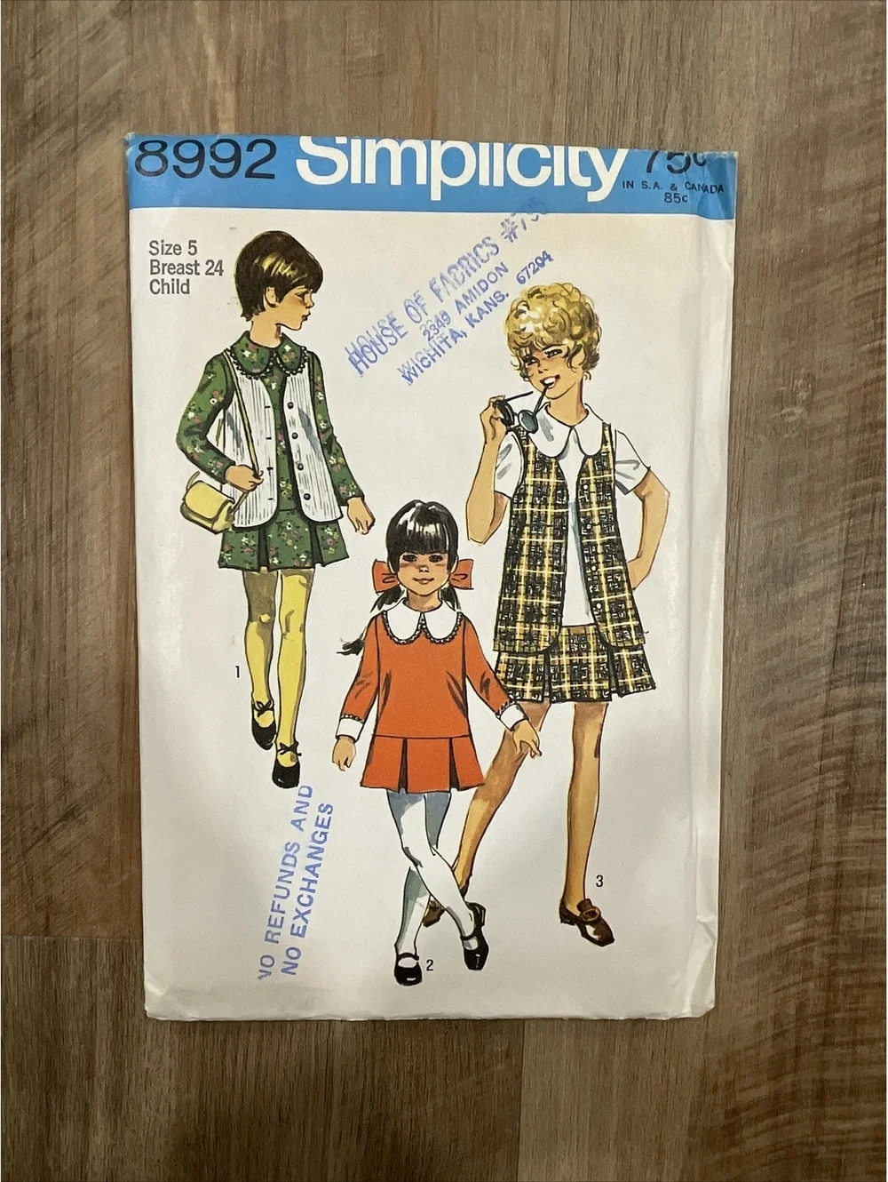 VTG Simplicity Sewing Pattern Girls' Lot Of 3: 5818, 8992, 1934;  Sizes 4, 5 & 7